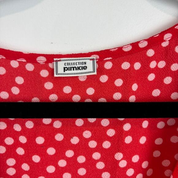 Pimkie Polka Dot Dress Red White Parisian Rockabilly Pin Up Retro M - Picture 5 of 11